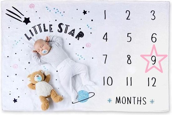 Mijlpaaldeken – Milestone Blanket – Baby Foto Deken – Little Star – 101 x  152 CM – Met... | bol