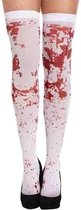 Bebloede Hold-up Stockings in Wit | Halloween & Horror | Verpleegster| One Size | Verkleedaccessoire