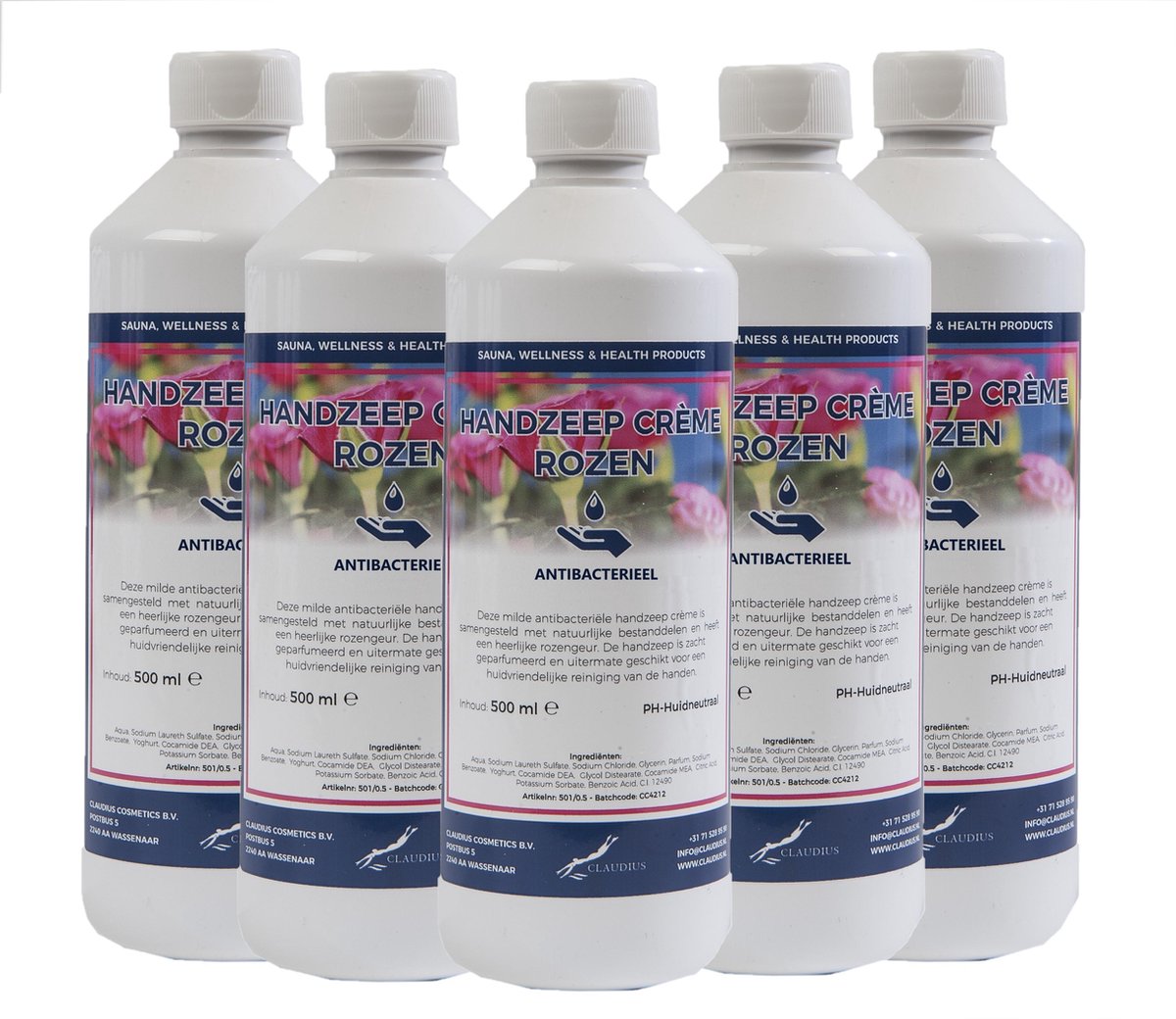 Goedkoopste Antibacteriële Handzeep Crème Rozen 5 x 500 ml