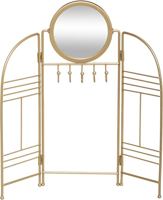 Sieradenhouder metal - Goud Kleur / Sieradenrekje met spiegel / Display  voor Sieraden... | bol.com