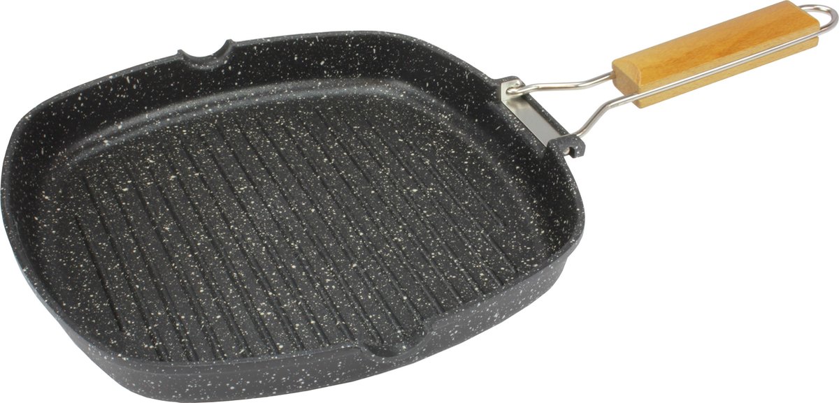 Jocam - Grillpan met antikleeflaag - 28 cm - antikleeflaag - Opvouwbaar handvat
