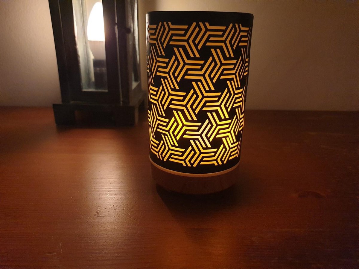 Goedkoopste Aroma Diffuser - Diffuser - aromatherapie - Verneverlaar - Lucht bevochtiger - olie verdamper - Zigzag donker vlammen verlichting