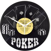 Yesterdays Vinyl Klok Pokeren - 30 cm - Met geschenkverpakking