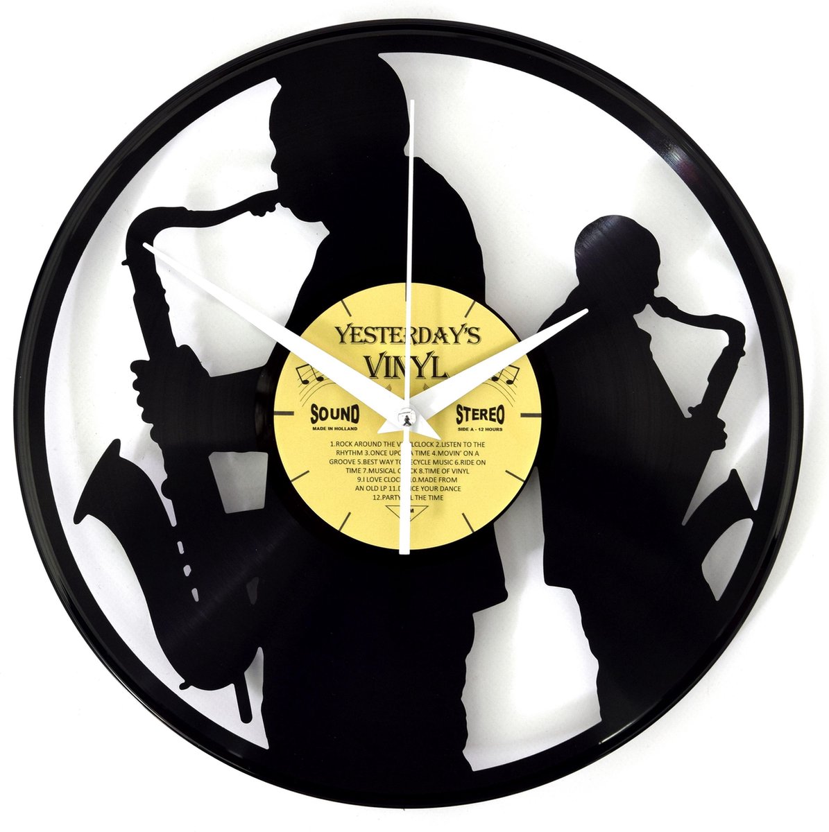 Yesterdays Vinyl Klok Saxofonisten - 30 cm - Met geschenkverpakking
