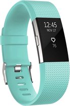 Merkloos Siliconen bandje - Fitbit Charge 2 - Turquoise - Small