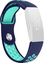 By Qubix - Fitbit Inspire HR siliconen sportbandje (small) - Blauw + Turquoise