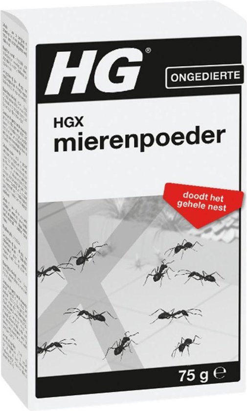 HGX mierenpoeder - NL-0017904-0002 - 75gr- bestrijdt het gehele nest - werkt binnen een uur - voor buiten