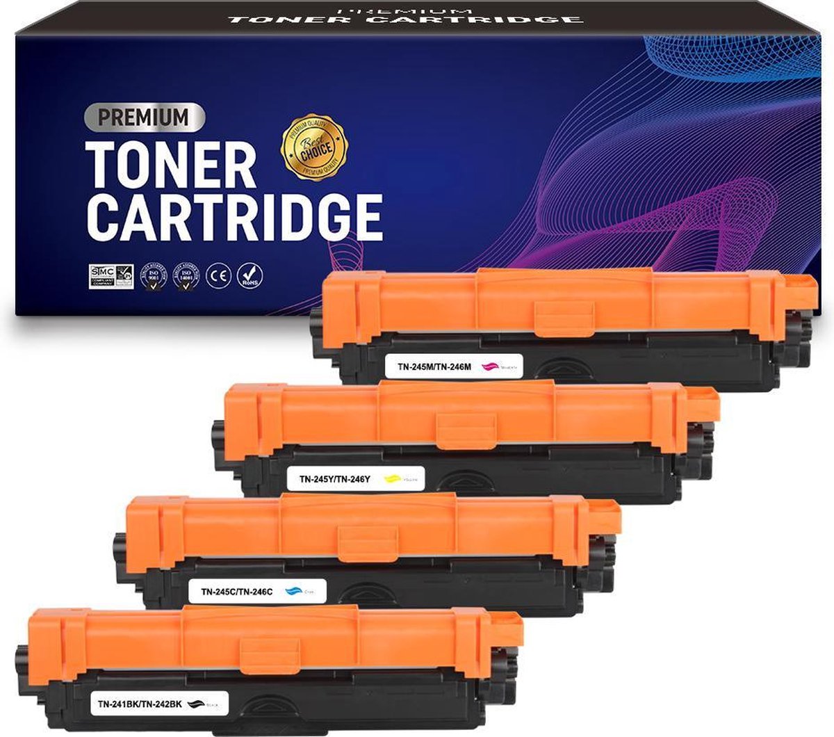 PREMIUM Compatibele Toner Cartridge voor TN-241BK TN 242BK TN-245C/M/Y TN-246C/M/Y combo-pakket(4 stuks) met Printer Brother HL-3140CW/3170CDW/MFC-9130CW/9330CDW/DCP-9020CDW