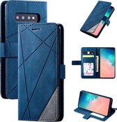 Book Case Samsung Galaxy S10 | Hoogwaardig PU Leren Hoesje | Lederen Wallet Case | Luxe Uitstraling | Telefoonhoesje | Pasjeshouder | Portemonnee | Blauw