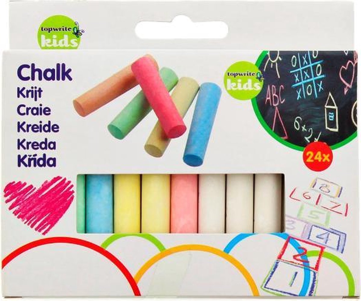 terugtrekken gebruik Nationaal 24 Stuks - Schoolkrijt - Stoepkrijt - Diverse kleuren - Tekenkrijt - Voor  kinderen -... | bol.com