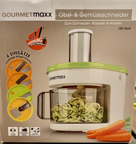 samenwerken maandelijks Pelagisch Gourmetmaxx Groentesnijder fruitsnijder hakmolen multi-snijder elektrisch  120W | bol.com