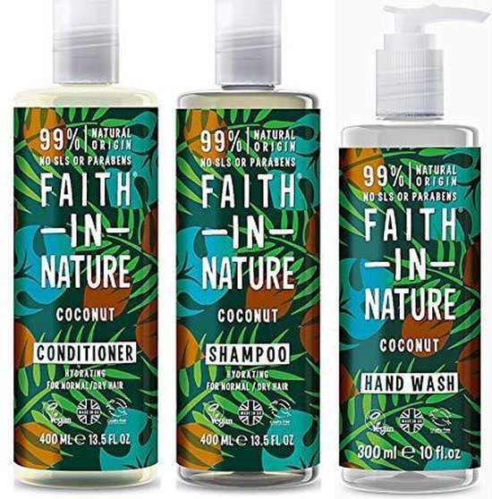 Foto: Faith in nature coconut shampoo conditioner en handwash