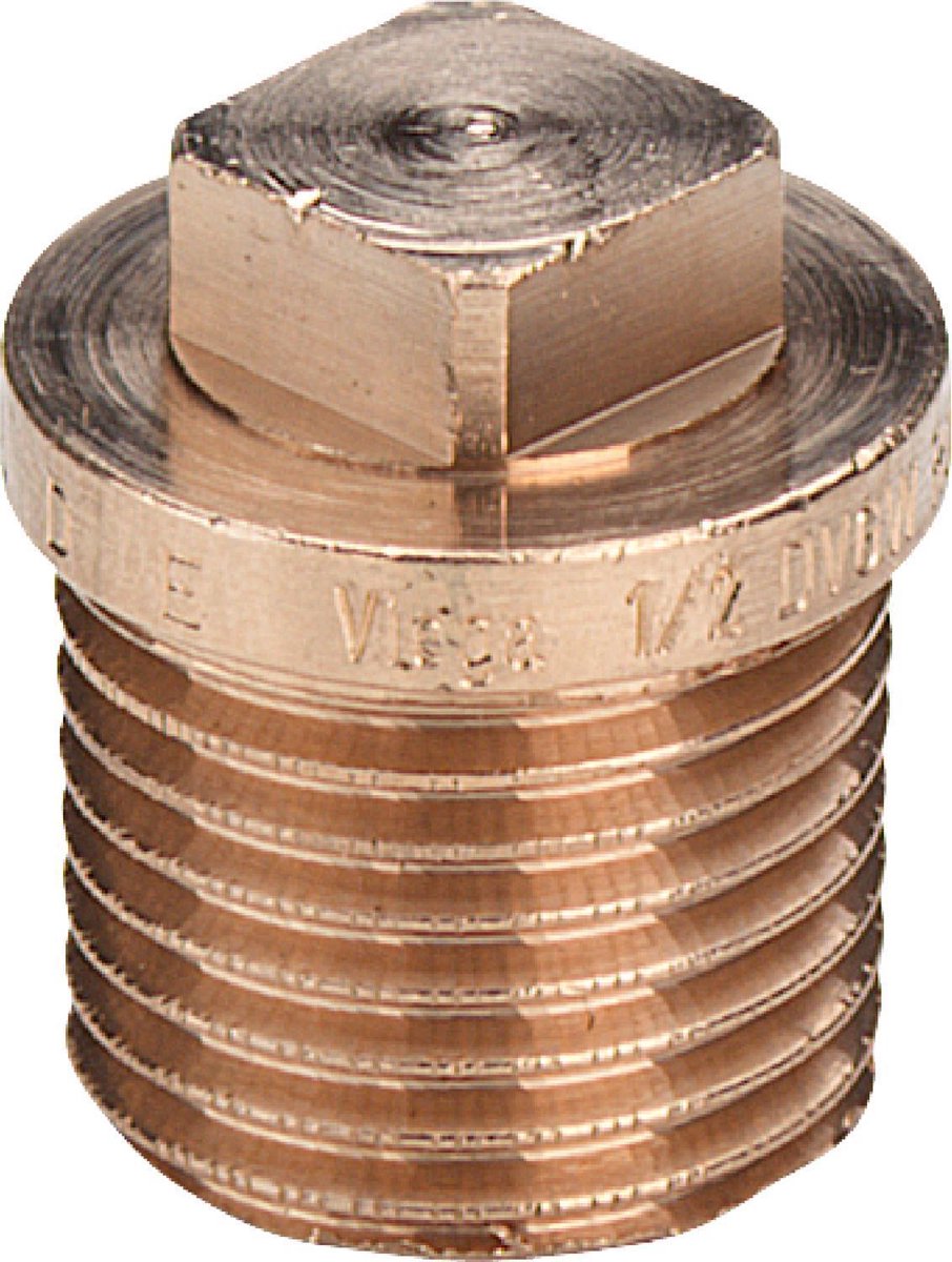 Viega plug 3/8 met vierkant, brons