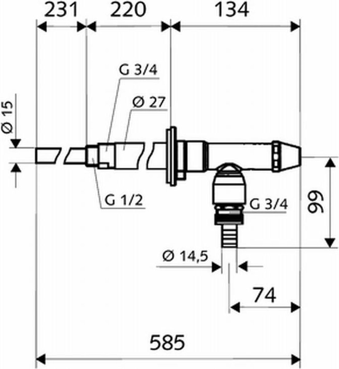 Robinet extérieur antigel Schell Polar II 1/2 15 mm, sans mousseur, chrome  | bol.com