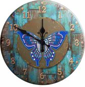 Diamond painting DIY klok vlinder 30x30 partial