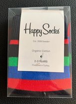 2 paar kindersokken "Happy socks" , kinderen van 2 - 3 jaar, in transparant doosje.
