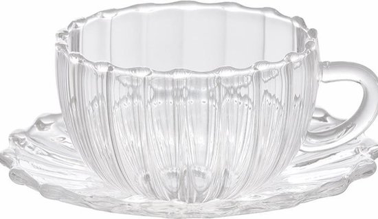 Bitossi Home I koffiekopjes met schotel I set 6 I Borosilicaatglas