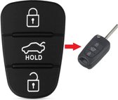 Autoleutel Rubber Pad Vervanging 3 Knoppen geschikt voor Hyundai sleutel / Accent / Avante / Veloster / i10 i20 i30 iX35 drukknoppen / toetsen voor de afstandsbediening Hyundai sleutel O3B