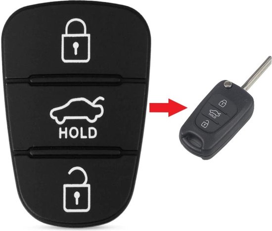 Professor licentie Acquiesce Autoleutel Rubber Pad Vervanging 3 Knoppen geschikt voor Hyundai sleutel /  Accent /... | bol.com
