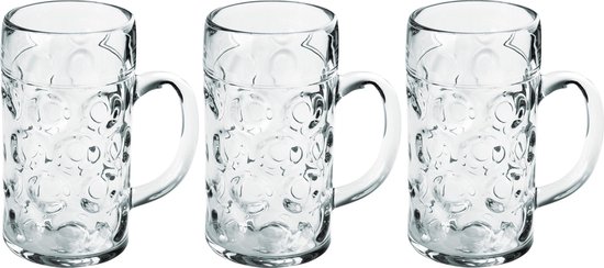 12x Bierpullen/bierglazen halve liter/50 cl/500 van onbreekbaar kunststof - 0,5... | bol.com