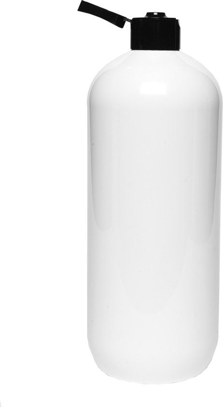 Lege plastic fles 1 Liter PET wit - met zwarte klepdop - set van 10 stuks -  Navulbaar... | bol