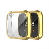 Fitbit Versa Lite TPU Case van By Qubix - Goud - Geschikt voor activity tracker Fitbit Versa Lite - Volledig beschermd!