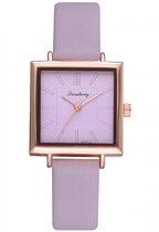 Hidzo Horloge Dicaihong Ø 28 - Paars - Kunstleer