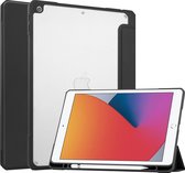 iPad 10.2 (2019 / 2020 / 2021) Hoes - Transparante Case - Tri-fold Back Cover - Zwart