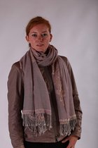 1001musthaves.com Wollen dames sjaal in pastel tinten oud roze en grijs 70 x 180 cm