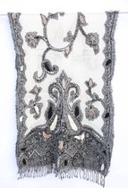 1001musthaves.com Wollen dames sjaal in zwart wol-wit en antraciet 70 x 180 cm