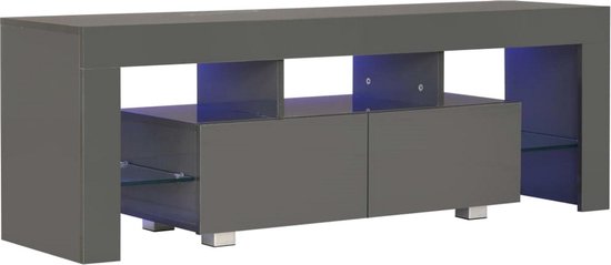 Meuble TV Hugo - buffet - éclairage LED - largeur 140 cm - gris | bol
