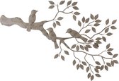 Décoration murale - arbre - oiseaux - peinture métal - art du cadre - 137 x 72 cm