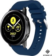 Siliconen Smartwatch bandje - Geschikt voor  Samsung Galaxy Watch Active / Active 2 silicone band - donkerblauw - Strap-it Horlogeband / Polsband / Armband