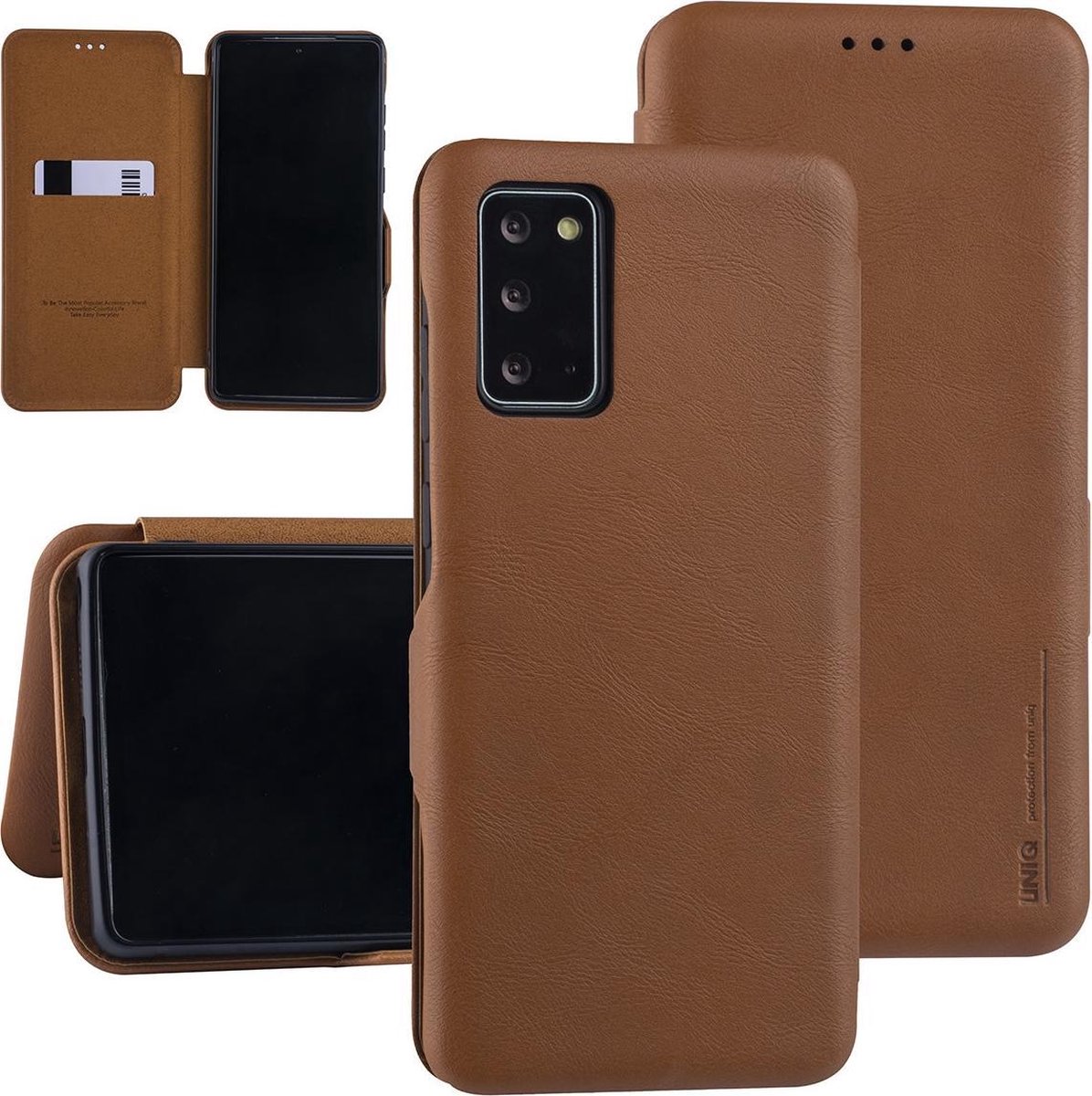 UNIQ Accessory Samsung Galaxy Note 20 Book Case hoesje - Licht Bruin