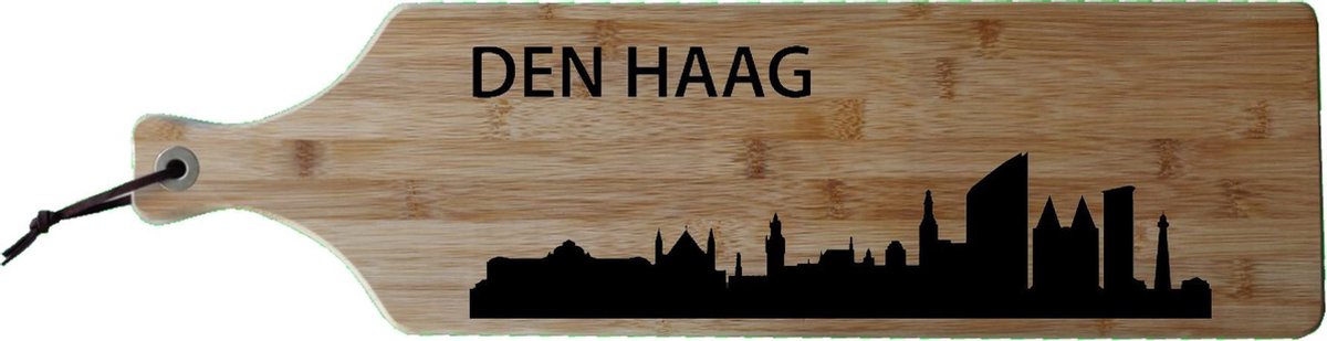 Borrelplank Den Haag - Binnenhof - Bamboe hout - 17x63cm - Serveerplank