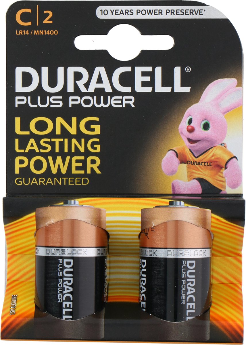 Duracell Plus Power Batterijen C - 2x - LR14 - Alkaline - Duralock
