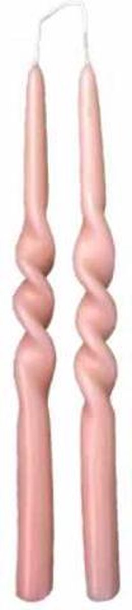 Rustik Lys dinerkaars Twist Blossom set van 2 kaarsen