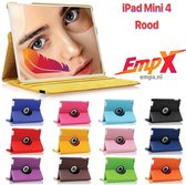 EmpX.nl Apple iPad Mini 4 360° Draaibaar tablethoes Rood Kunstleer | 360° Draaibaar Cover | Easy-click beschermhoes | Book Cover | passend hoes | Book Case | iPad Mini 4