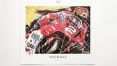Lithografie - Eric Jan Kremer - Max Biaggi #2 1 van de 250