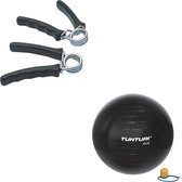 Tunturi - Fitness Set - Knijphalters 2 stuks - Gymball Zwart 75 cm