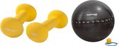 Tunturi - Fitness Set - Neopreen Dumbbellset 2 x 1,5 kg  - Gymball Zwart met Anti Burst 75 cm