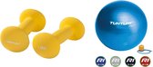 Tunturi - Fitness Set - Neopreen Dumbbellset 2 x 1,5 kg - Gymball Blauw 55 cm