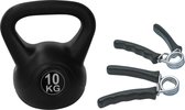 Tunturi - Fitness Set - Knijphalters 2 stuks - Kettlebell 10 kg