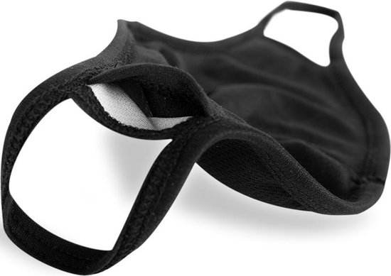 Wasbaar mondkapje - Mondmasker  - Hoogwaardig kwaliteit - Niet-medische mondmasker - Face Mask - Zwart bedrukt met elfje - Fit Direct