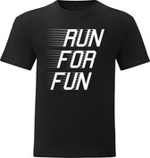 T-shirt  - Sport T-shirt - Gym T-shirt - - Running - Work Out - Lifestyle T-shirt  Casual T-shirt - Zwart -  Run For Fun -  M