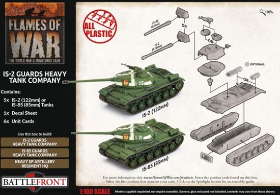 Thumbnail van een extra afbeelding van het spel Flames of War: IS-2 Guards Heavy Tank Company