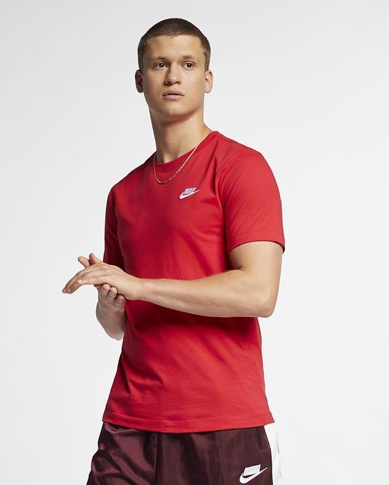 Nike Club Tee - Tshirt - Rouge - Homme - taille L | bol