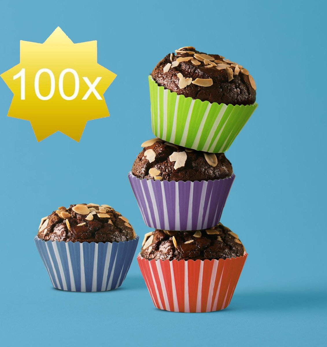 Muffin Bakvormen / Muffinvorm Cupcake Papier Vormpjes - 100 Stuks