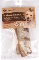 Flamingo hondensnack Nature snack rib natuur 2stuks 12cm 120gr. Let op: 1 zakje met 2 stuks!