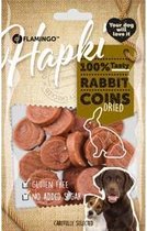 Flamingo hondensnack Hapki rabbit coins 85gr. Let op: 1 zakje van 85 gram!